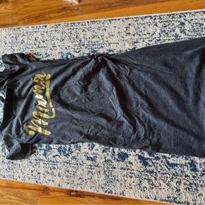 Black Dress with Gold 'Mama' Print